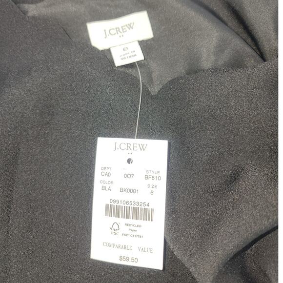 J.Crew Factory Scalloped Black Camisole Top Women’s Size 6 - Picture 5 of 7